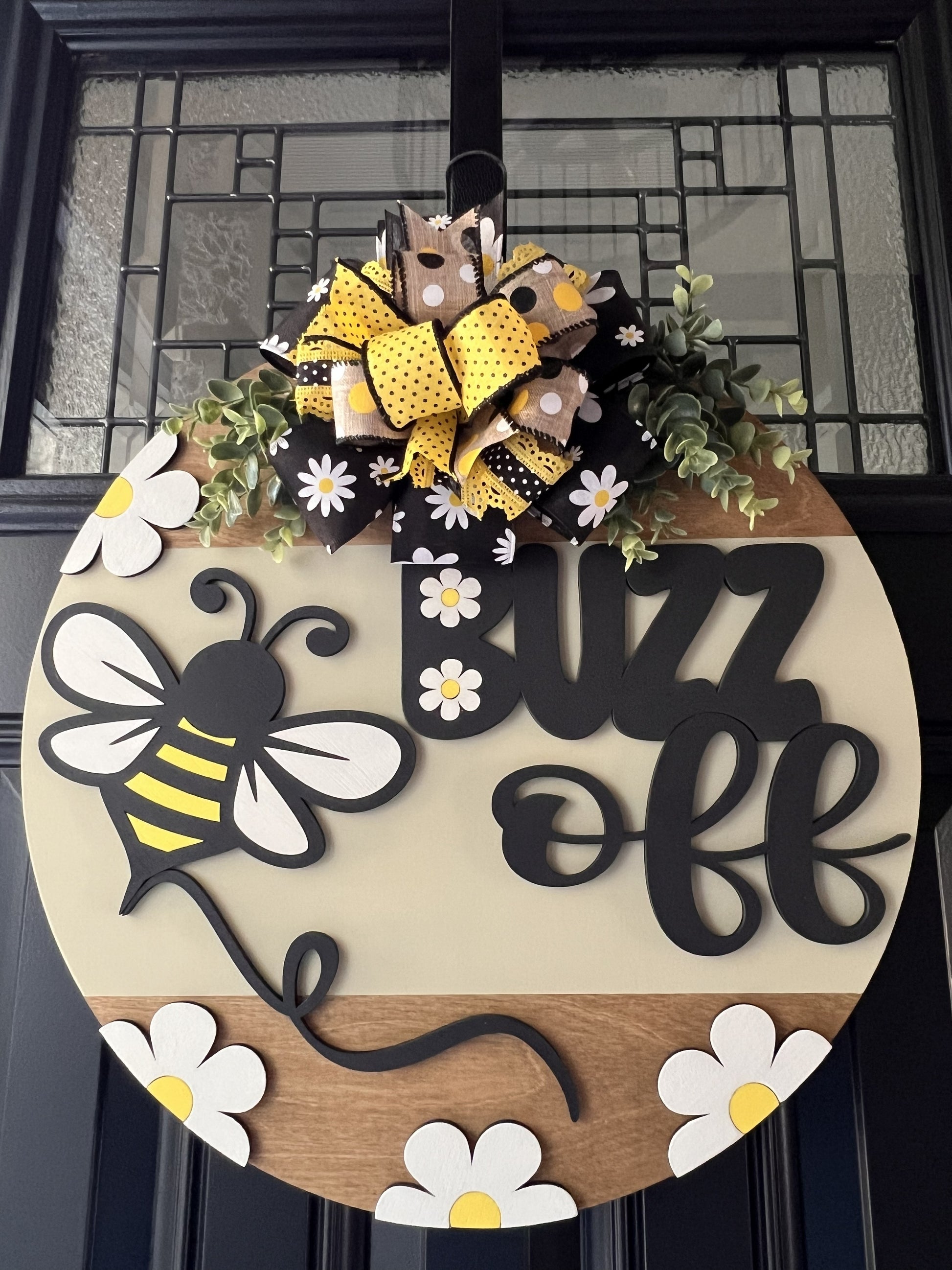 buzz off bee door hanger funny front door sign