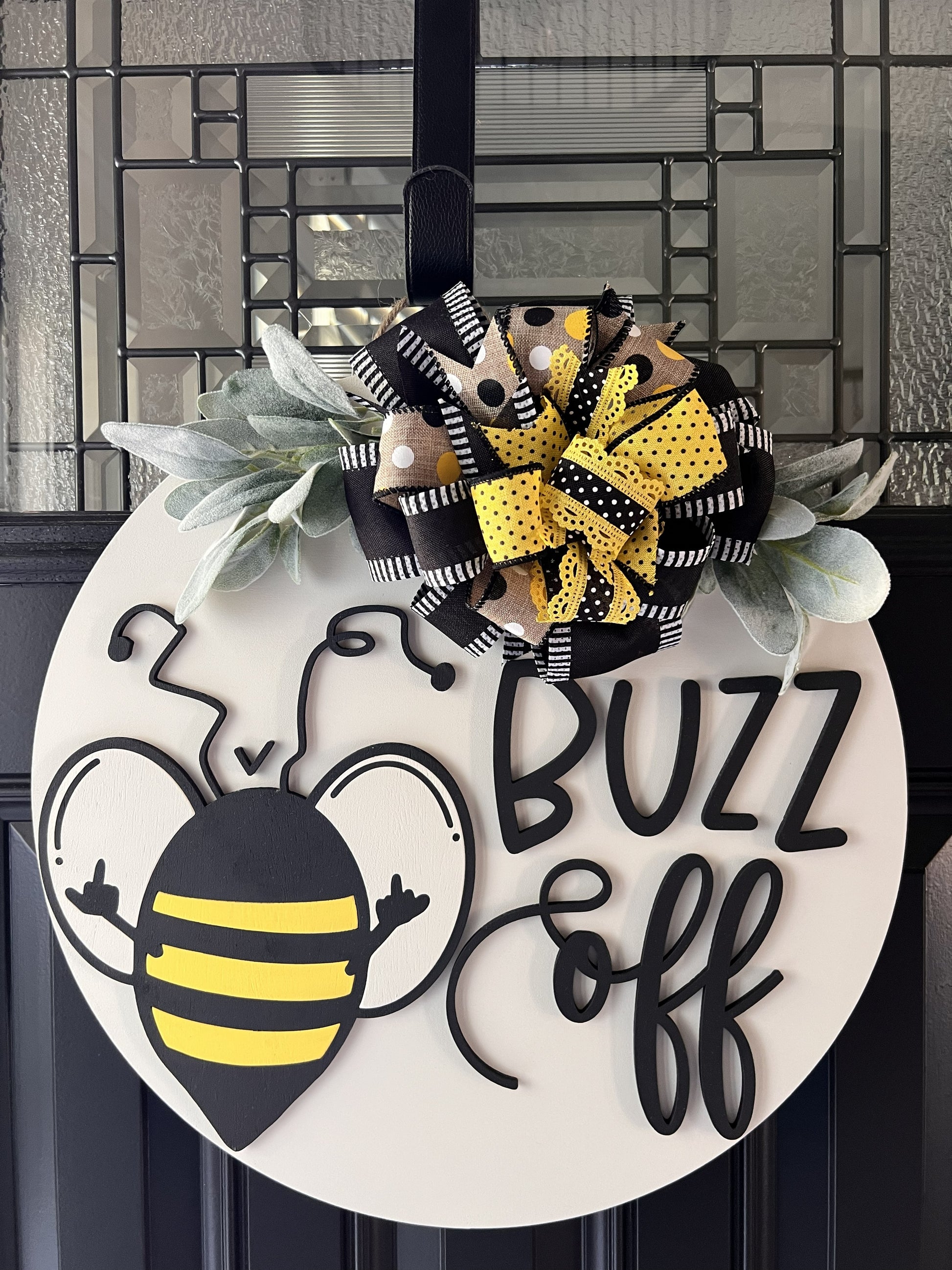 Naughty Bee- Buzz Off Door Hanger 