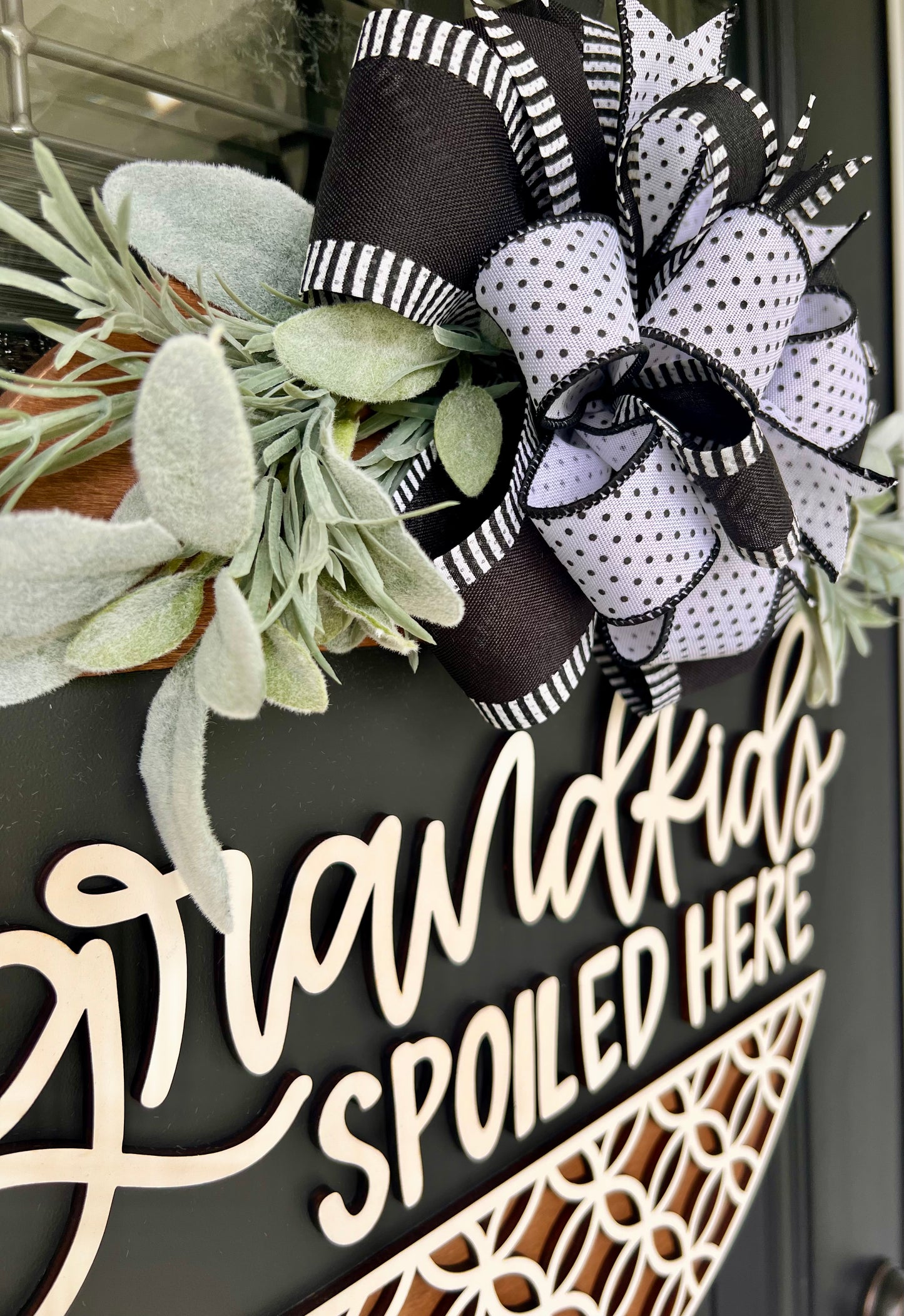 Rustic modern grandma and grandpa welcome door hanger