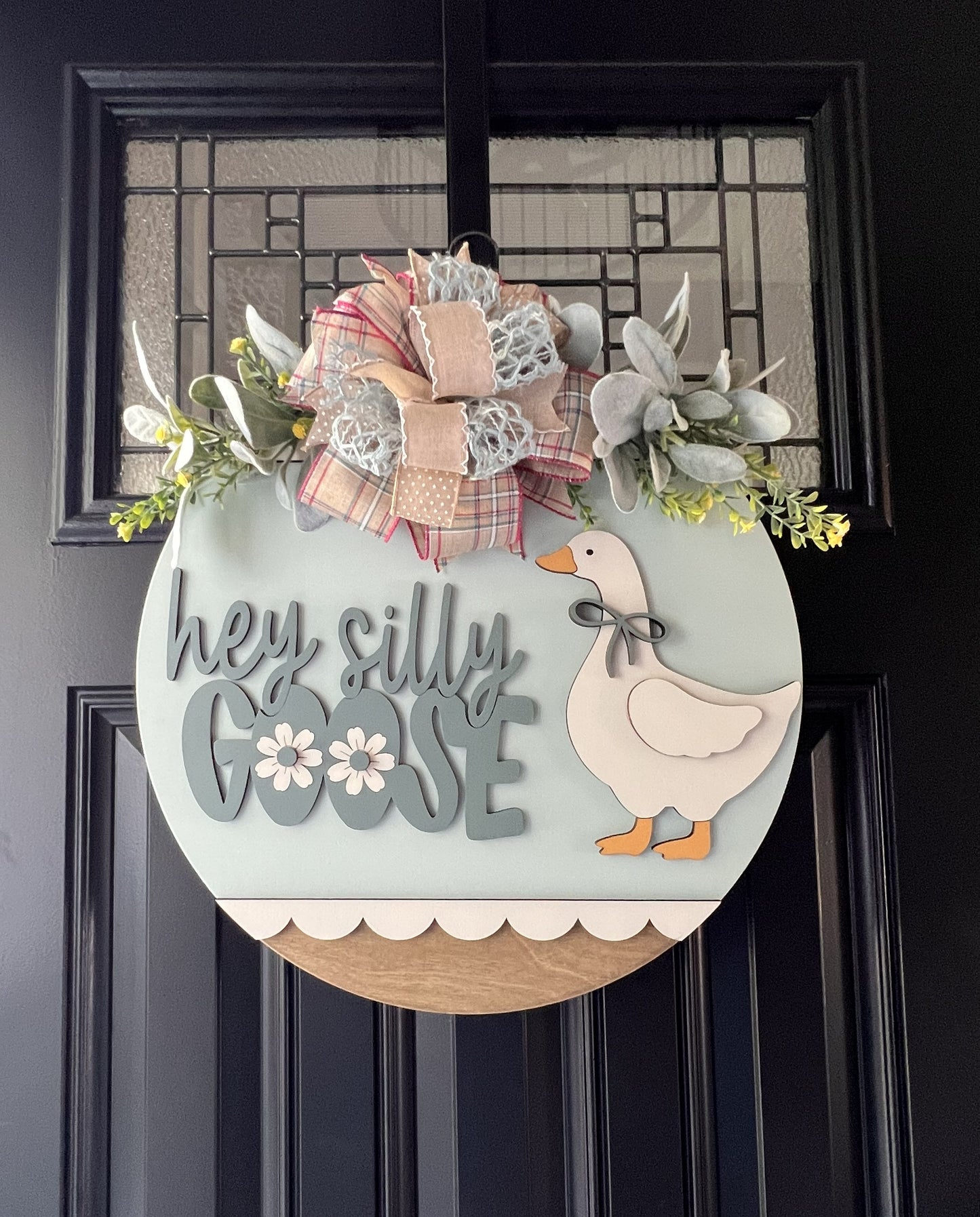 Hey silly goose door hanger farmhouse decor