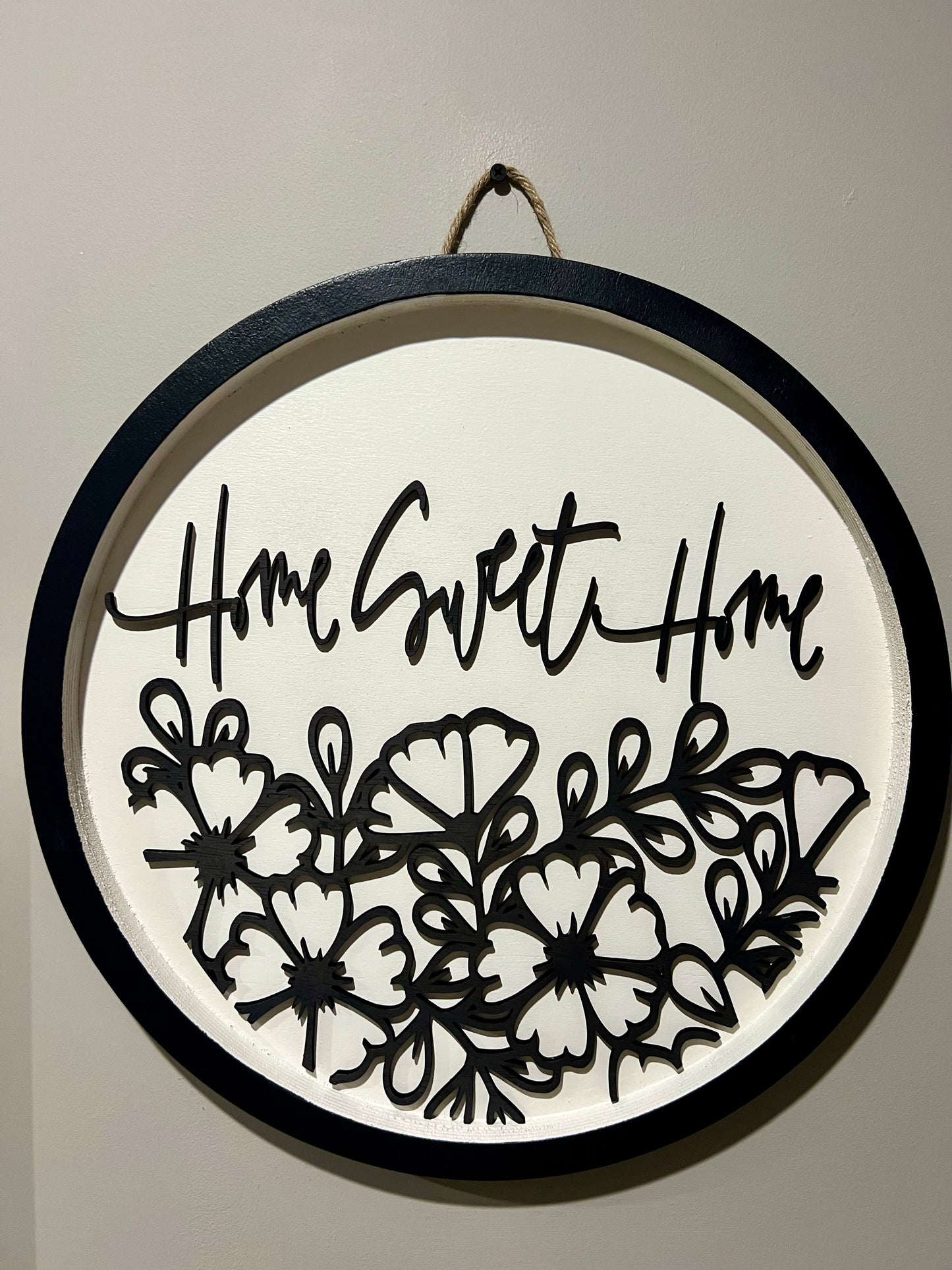 Framed Floral Welcome Sign