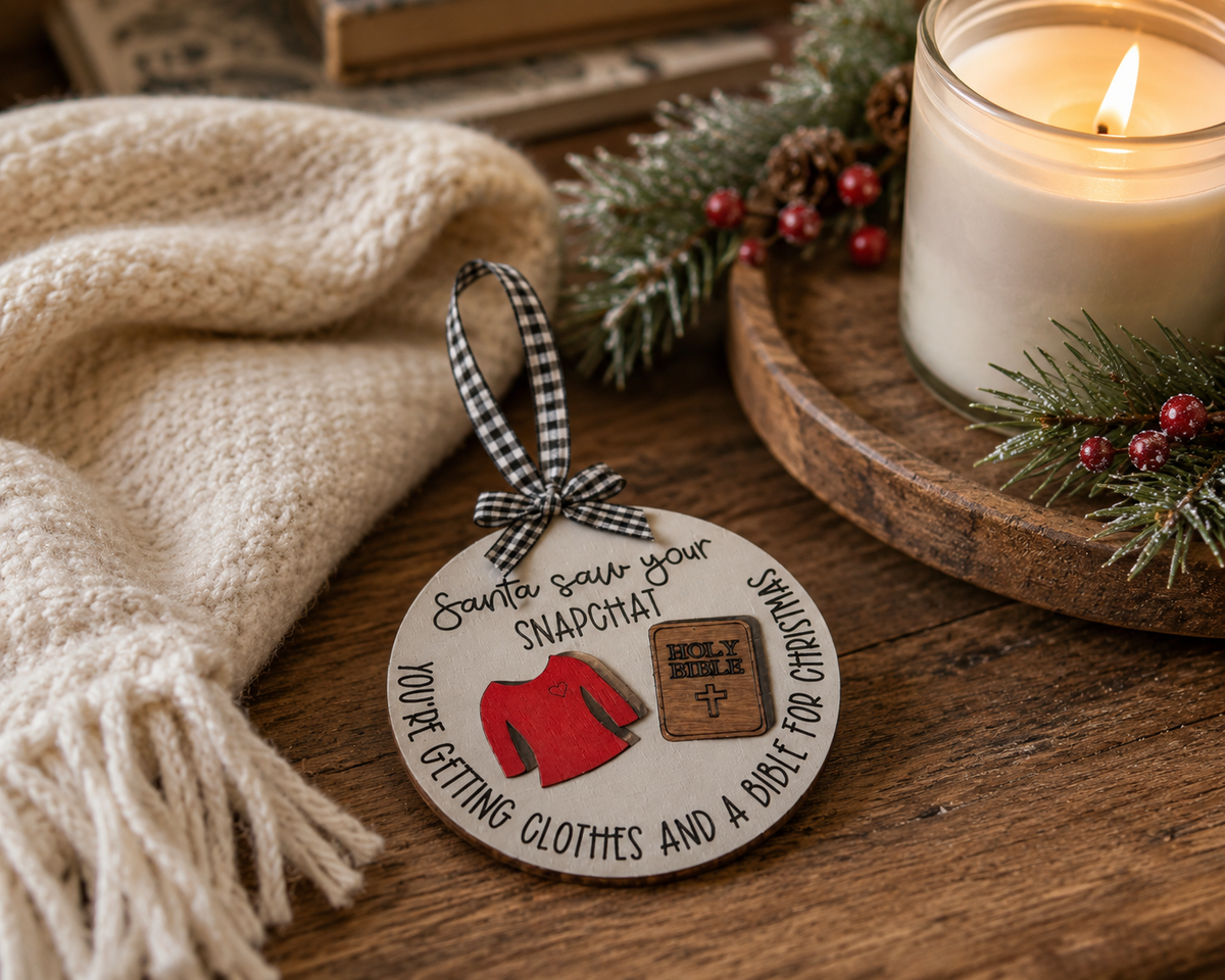 Santa Saw Your TikTok Videos- Ornament