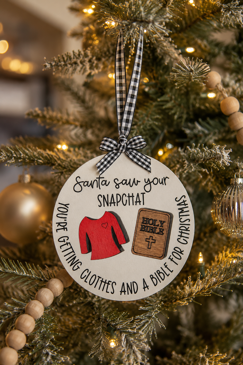 Santa Saw Your TikTok Videos- Ornament