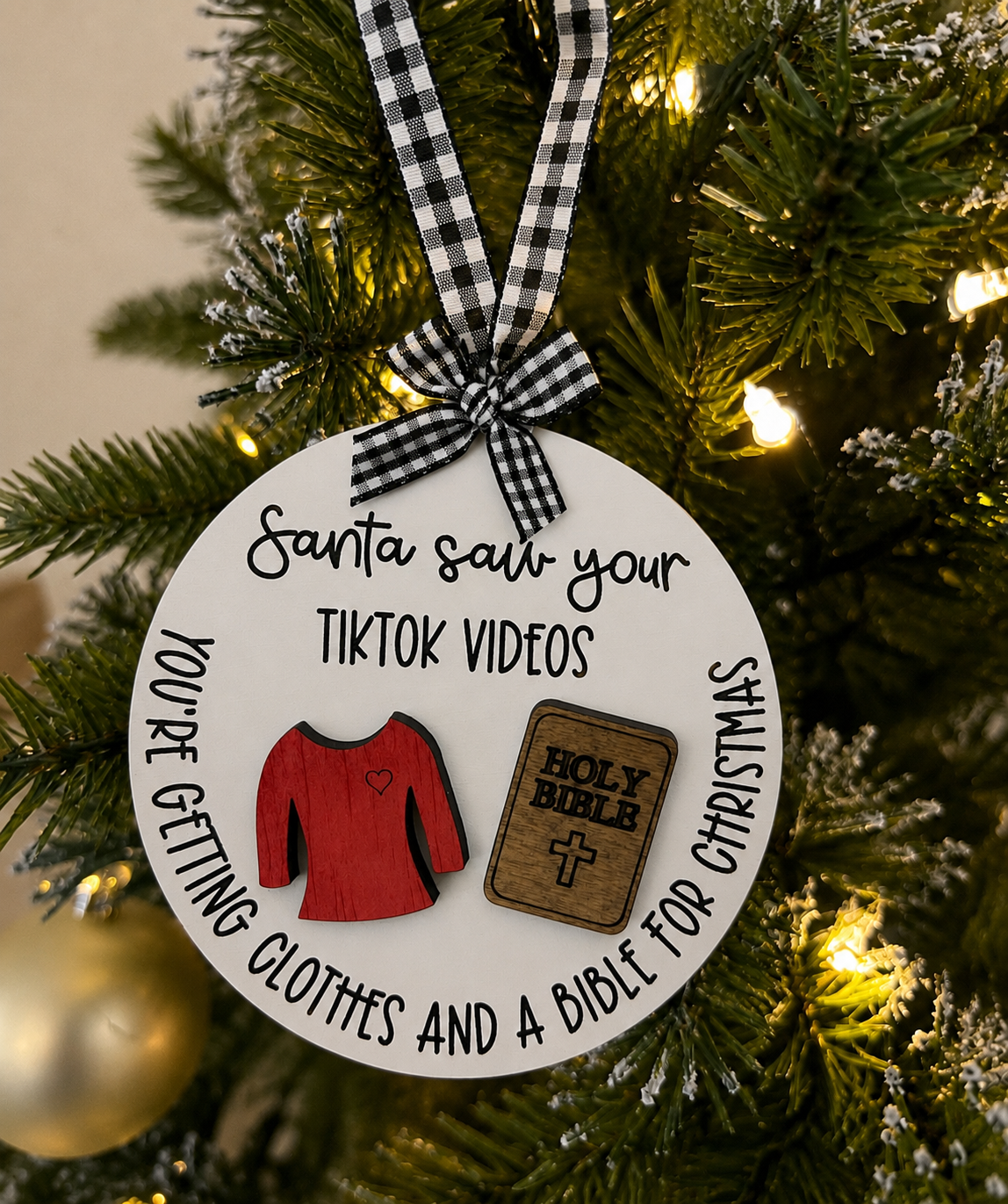 Santa Saw Your TikTok Videos- Ornament