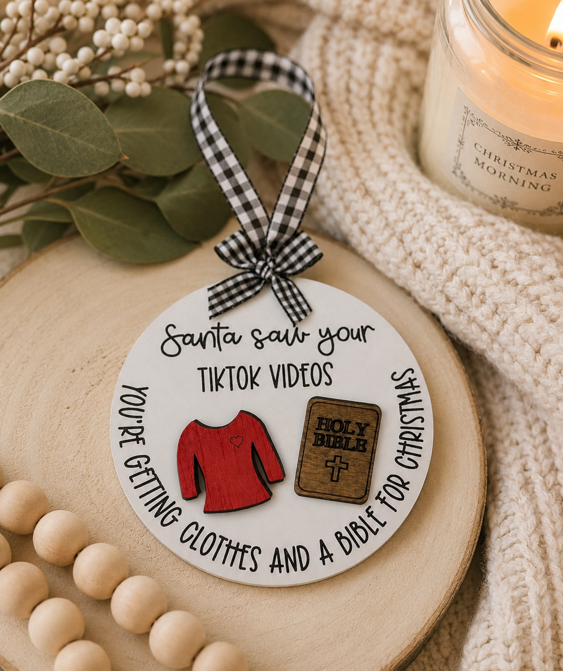 Santa Saw Your TikTok Videos- Ornament