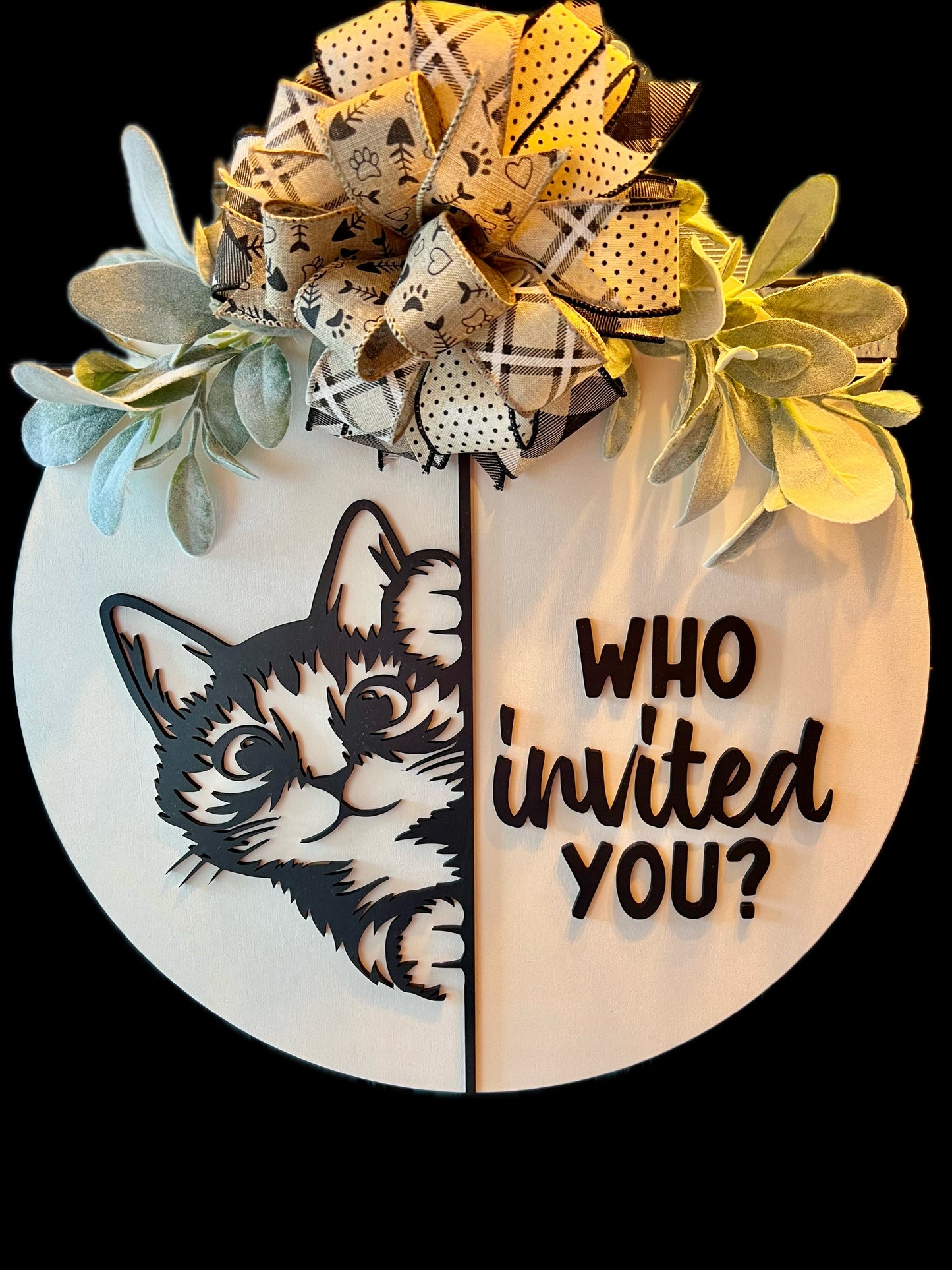 “Funny pet door sign, Cat Lovers, Housewarming gift for front door, handmade décor”