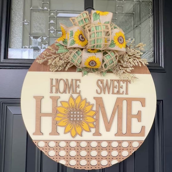 Home Sweet Home Sunflower with Rattan Bottom 
