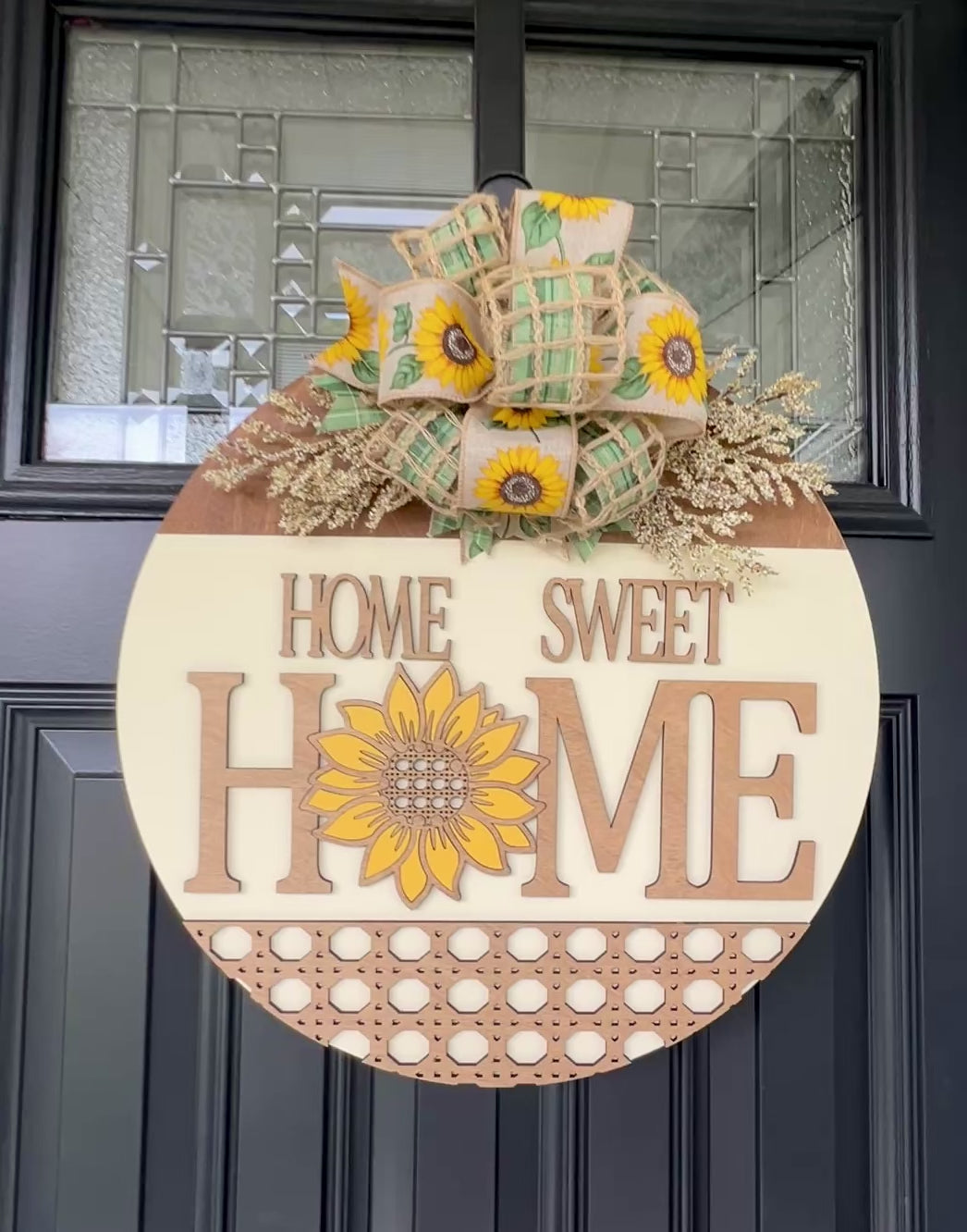 Home Sweet Home Sunflower with Rattan Bottom 